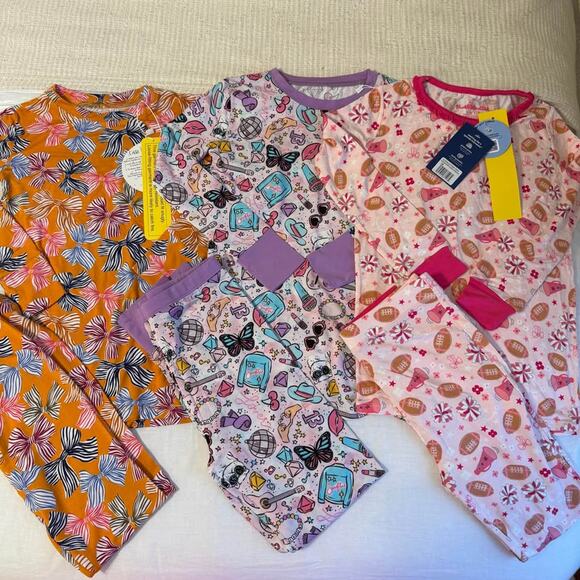 NWT! *Bundle of 3* Girls Size 7/8 Bamboo Pajamas - Picture 1 of 4